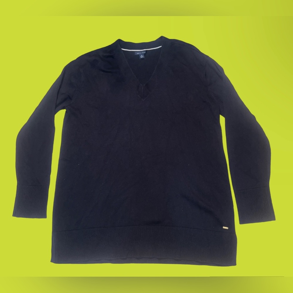 Tommy Hilfiger V-Neck Knitwear Sweater | Women| black | size:XL